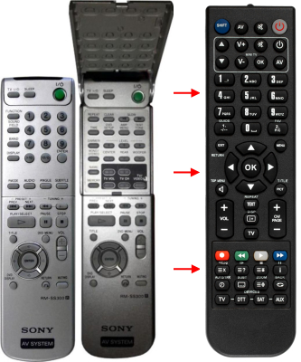 Replacement remote control for Sony 1-418-838-11