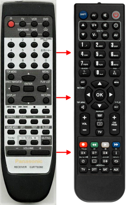 Replacement remote for Technics EUR7702020, SADX750