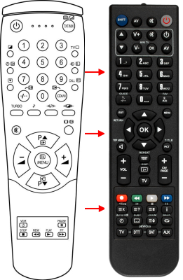 Replacement remote control for Toshiba 14N21FS