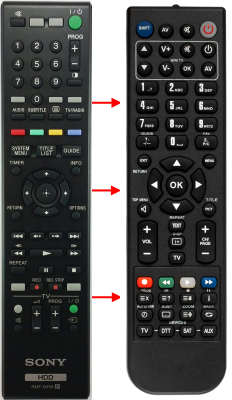 Replacement remote control for Sony 1-489-171-11
