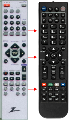 Replacement remote for Zenith XBS448 ZHX-313
