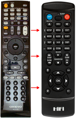 Replacement remote control for Onkyo RC-717M