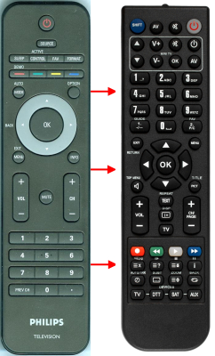 Replacement remote for Philips 42PFL3603D/F7