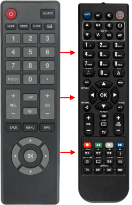 Replacement remote for Emerson LF461EM4 LF391EM4 LC501EM3 LC391EM3 LE220EM3