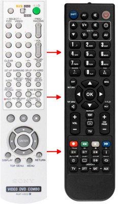 Replacement remote control for Aiwa HV-DH10