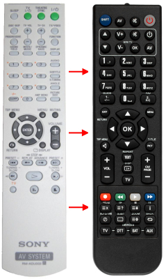 Replacement remote control for Sony RM-ADU001