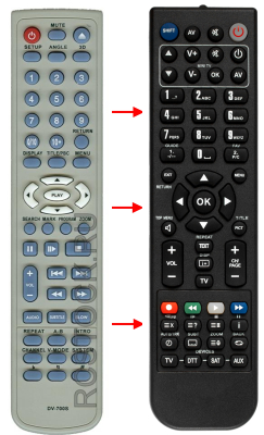 Replacement remote control for Argentina 1819DVD NOBLEX