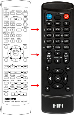 Replacement remote control for Onkyo HT-R420