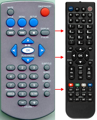 Replacement remote for Durabrand DVD1002, PDV705
