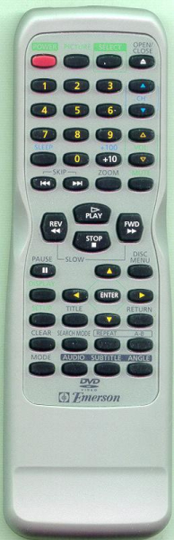 Replacement remote control for Emerson NO289UD TVDVD