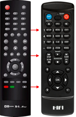 Replacement remote control for Dxtreme D1-MINI