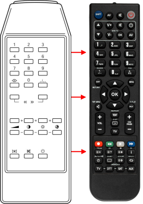 Replacement remote control for Schneider STV3650