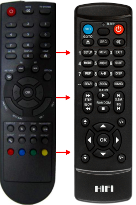 Replacement remote control for Inves I-PLAYER70