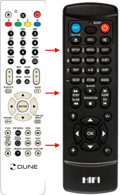 Replacement remote control for Dune HD BD PRIME