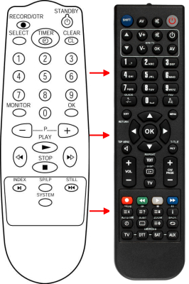 Replacement remote control for Seleco SV622S