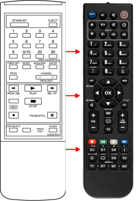 Replacement remote control for Bruns VCR2000
