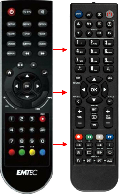 Replacement remote control for Emtec MOVIE CUBE K800