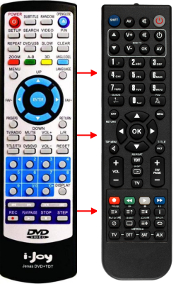 Replacement remote control for I-joy JENAS DVD+TDT