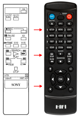 Ersättande fjärrkontroll till Sony RMT-708