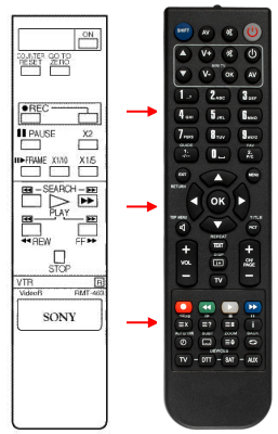 Replacement remote control for Sony RMT-V124