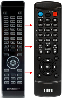Replacement remote control for Silvercrest KH6524