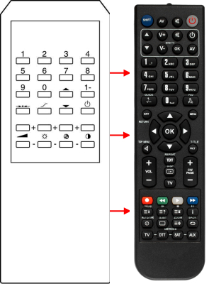 Replacement remote control for Aim ATV37CMR