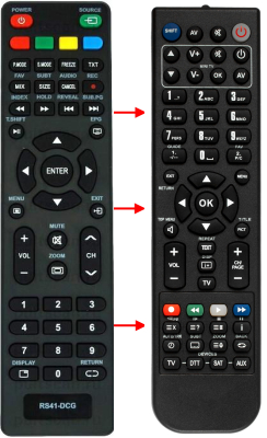 Replacement remote control for Akira RS41-DCG