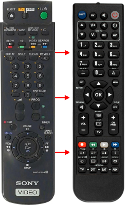 Replacement remote control for Sony 1-477-269-11