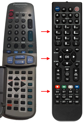 Replacement remote control for Panasonic TX2480