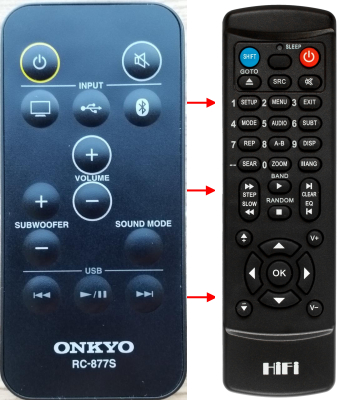 Replacement remote control for Onkyo LAP301