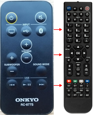 Replacement remote for Onkyo 24140877, RC877S, LSB50, LST10
