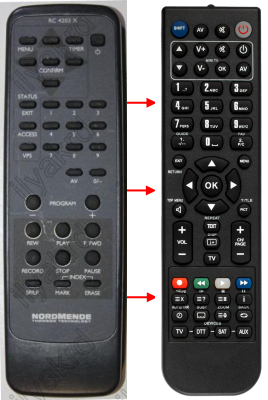 Replacement remote control for Nordmende V1440IMC