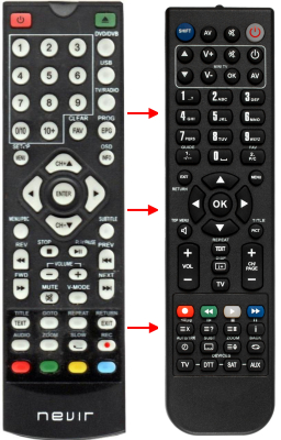 Replacement remote control for Nevir NVR2356-DVD