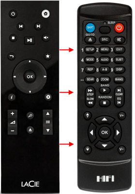 Replacement remote control for Lacie 2000274