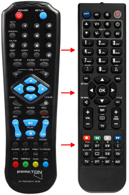 Replacement remote control for Peekton PEEKBOX-205