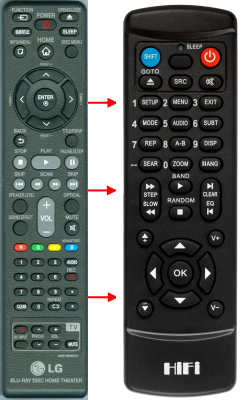 Replacement remote control for LG DM2630V