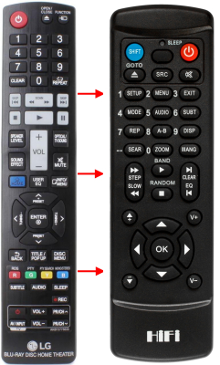 Replacement remote for LG LHBLG HB905PA HB905TA HB45E HB650SA HB45R HB44C HB44S