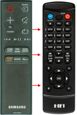 Replacement remote for Samsung HW-J7500R/ZA HW-J7501R