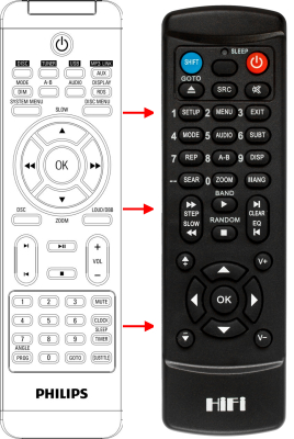 Replacement remote control for Philips CPR631-01