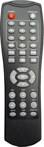 Replacement remote control for Akira DVD-B11U