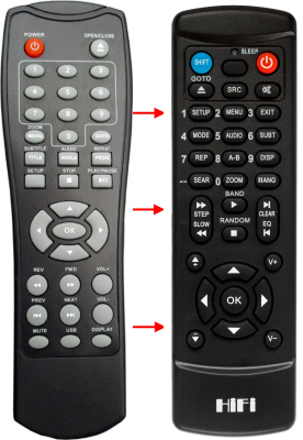 Replacement remote control for Selecline DV1118