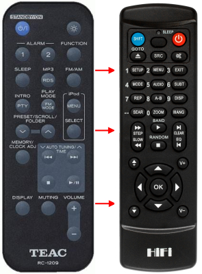 Replacement remote control for Teac/teak SL-D950