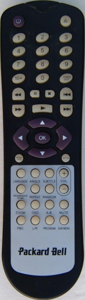 Replacement remote control for Packard Bell DIVX460USB
