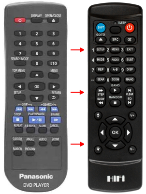 Replacement remote control for Panasonic DMP-BD80