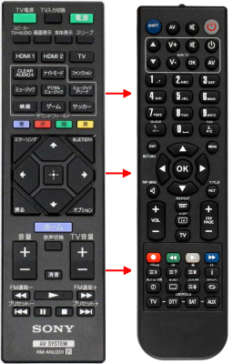 Replacement remote control for Sony RM-ANU200