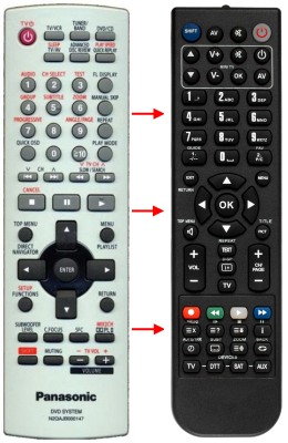 Replacement remote control for Panasonic 3C-PT90EGK