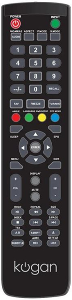 Replacement remote control for Kogan KALED40QF7000ZA