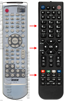 Replacement remote control for Bbk RC16