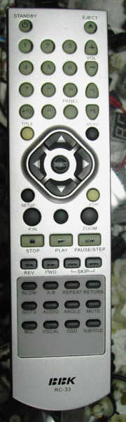 Replacement remote control for Bbk RC33