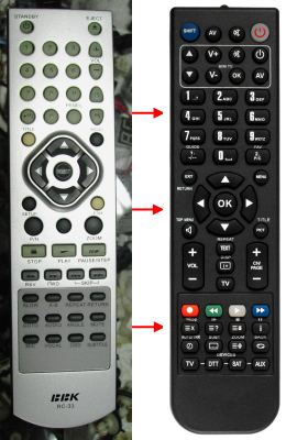 Replacement remote control for Bbk RC33